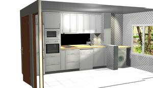 Diseño de cocina para cliente Cocinas Jablanco